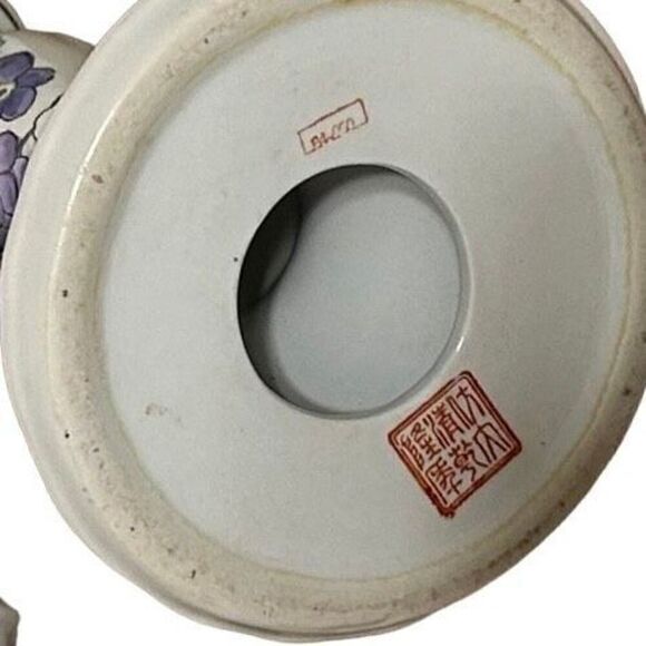 Vintage Pair Of Handpainted Candlestick Holders 8.5" Porcelain Floral Ceramic - Picture 11 of 11